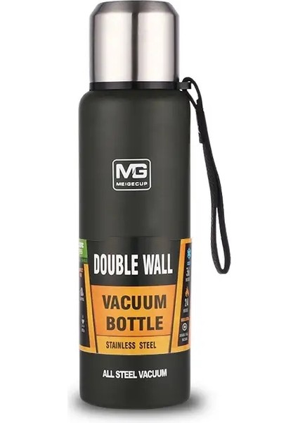 Üstürler Büyük Kapasiteli Paslanmaz Çelik Termos Taşınabilir Vakum Şişesi Ipli Termo Şişeli Yalıtımlı Tumbler 500/700/1000/1500ML Kapasite: 500ML/RENK: Yeşil (Yurt Dışından)