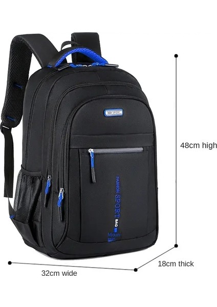 Erkekler Sırt Çantaları Oxford Su Geçirmez Sırplı Işletme Bilgisayar Çantası Günlük Seyahat Sırt Çantası Kıdemli Lise Öğrenci Schoolbag Sac Renk: Mavi (Yurt Dışından)
