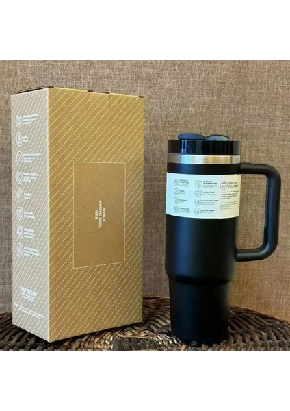 Büyük Satış 40OZ Termal Kahve Kupası Saman Paslanmaz Çelik Izli Yalıtımlı Tumbler 40OZ Dış Mekan Kapasitesi Için Termal Buzlu Seyahat Kupası: 1200ML/RENK: Mavi (Yurt Dışından)