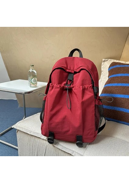 Yaratıcı Su Geçirmez Genç Naylon Kitap Çantası Büyük Kapasiteli Sırt Çantası Moda Öğrencileri Okul Çantası Kız Kızlar Seyahat Backbagcolor: Kırmızı (Yurt Dışından)