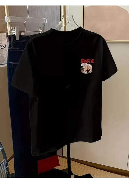 Erkek Oversize Tişörtü Popeye The Sailor Retro Vintage Ispanak | Hediye Olarak Idealdir, Farklı Boyutları Mevcuttur. - Siyah fiyatları