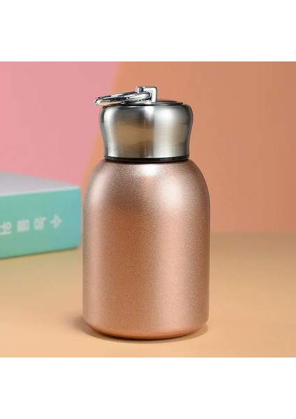 300ML Paslanmaz Çelik Seyahat Kupa Mini Termos Kupası Taşınabilir Cep Dakları Yalıtımlı Kahve Kupa Vakum Şişesi Sıcak Su Şişesi Kapasite: 300ML/RENK: Gül Altın 1 Adet (Yurt Dışından)