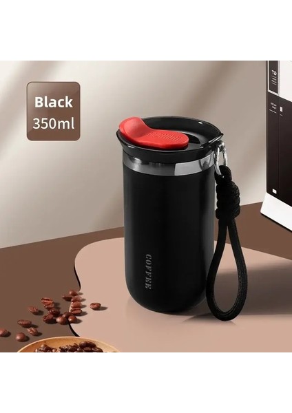 350/500ML Paslanmaz Çelik Yalıtımlı Dak Kapaklı Portatif Kahve Fincanları Termal Kupa Vakum Flask Ofis Travle Kamp Içecek Yazılımı Kapasitesi: 350ML-500ML/RENK: SIYAH-350ML (Yurt Dışından)