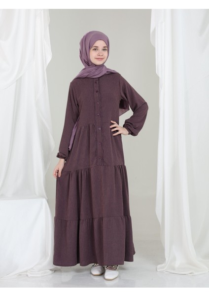 Elara Kız Çocuk Kadife Elbise Mürdüm modelleri