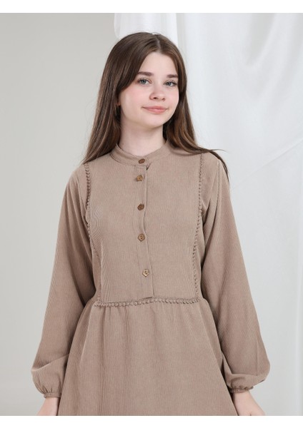 Melora Kız Çocuk Kadife Elbise Bej fırsatları