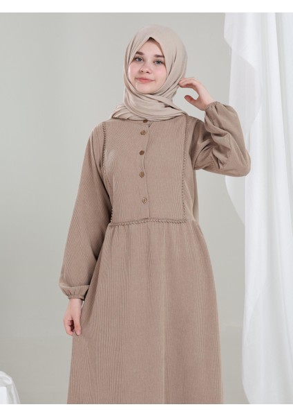 Melora Kız Çocuk Kadife Elbise Bej