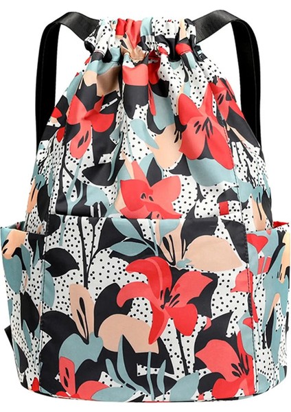 Drawstring Katlanabilir Büyük Kapasiteli Kuru U Ayırma Seyahat Sporları Sırt Çantası Egzotik Çekme Salonu Çuval Sırt Çantası Torbası Renk: G/boyut: Tek Boyut (Yurt Dışından)