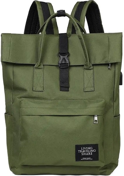 Kadın Sevimli Kolej Sırt Kız Seyahat Kitap Sırt Katlanabilir Büyük Kapasiteli Bayanlar Tuval Çanta Kadın Dizüstü Bilgisayar Erkek Çantaları 가방 : Ordu Yeşil (Yurt Dışından)