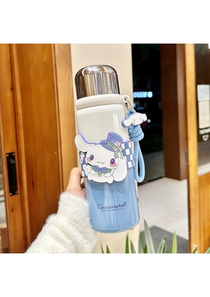 Xw Sanrio Termos Şişe Saman Kupası 600ML Sevimli Kuromi Hello Kitty Kızlar Yetişkin Kupası Paslanmaz Çelik Kawaii Termal Su Şişesi Kapasite: 600ML/RENK: GK02 (Yurt Dışından)