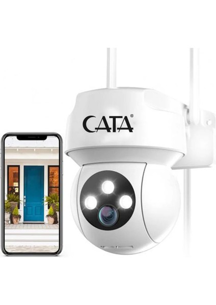 CT-4051 Gece Görüşlü Akıllı Dış Mekan 360° Dönebilen Güvenlik Ip Kamera Full Hd 1080P Tuya Smart Life+ Destekli