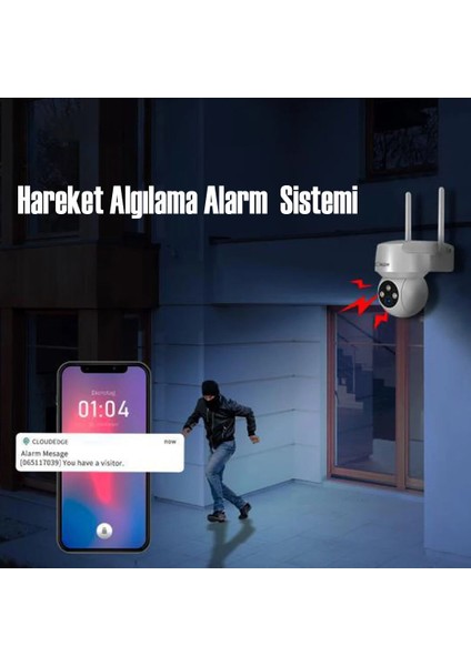 CT-4051 Gece Görüşlü Akıllı Dış Mekan 360° Dönebilen Güvenlik Ip Kamera Full Hd 1080P Tuya Smart Life+ Destekli