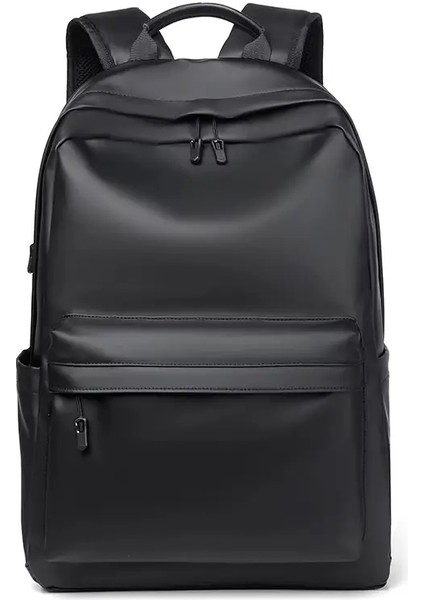 Yeni Moda Erkekler Deri Sırt Çantası Siyah Okul Çantaları Genç Erkekler Için 15.6 Inç Dizüstü Bilgisayar Sırt Çantaları Mochila Maskulina Yüksek Kalite Color: Siyah (Yurt Dışından)