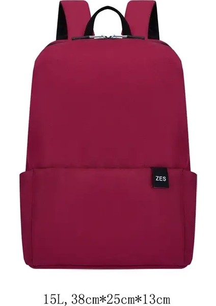 Unisex Çok Renkli Çok Boyutlu Sırt Çantaları Mektup Baskı Logosu Özel Erkekler Kadın Su Geçirmez Moda Kolej Küçük Okul Çantası Sırt Çantası Renk: 15L Şarap (Yurt Dışından)