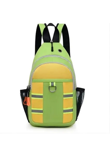 2024 Yeni Göğüs Çantası Crossbody Kadınlar Küçük Satchel Oxford Kumaş Su Geçirmez Omuz Torbası Sırt Çantası Çok Fonksiyonlu Ön Göğüs Paketleme: Yeşil (Yurt Dışından)