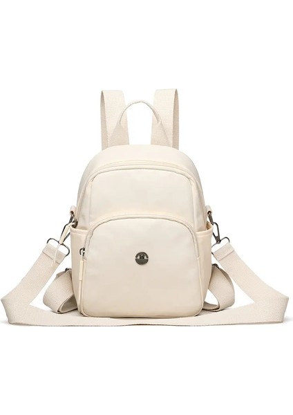 2025 Yeni Koreli - Kadınlar için Stil Yumuşak Deri Sırt Çantası - Basit ve Vinta Rengi ile Büyük Kapasiteli, Çok İşlevsel Crossbody Çantası: Off -Beyaz/Boyut: 13 inç (Yurt Dışından)