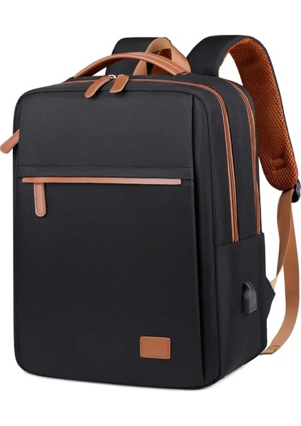 Kadınlar Büyük Kapasiteli Sırt Çantası Business Dizüstü Torbası USB Şarj Limanı Okulu Öğretmen Dizüstü Bilgisayar Bölümü Sırt Çantası: Kremsi Beyaz (Yurt Dışından)