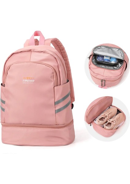 Ayakkabı Bölmesi Olan Kadınlar Için Spor Salonu Sırt Çantası, Büyük Kadınlar Seyahat Sırt Çantası Su Geçirmez, Spor Yüzme Yoga Atletik Sırt Çantası Renk: Pembe/beden: Küçük (Yurt Dışından)