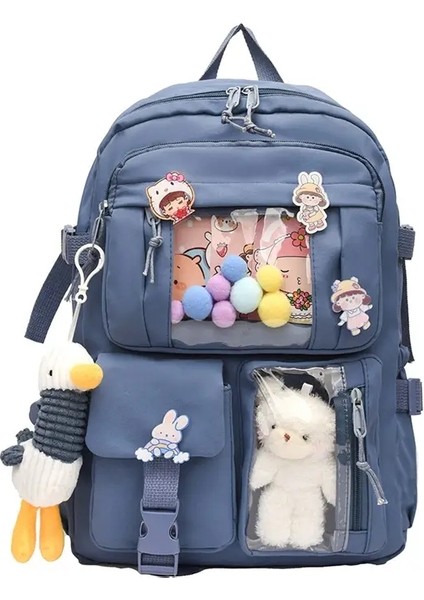 Moda Kadınlar Seyahat Çantası Dizüstü Backpack Torbalar Yüksek Kapasiteli Çok Cepler Sırt Çantası Sıradan Kitap Bagcolor: Mavi (Yurt Dışından)