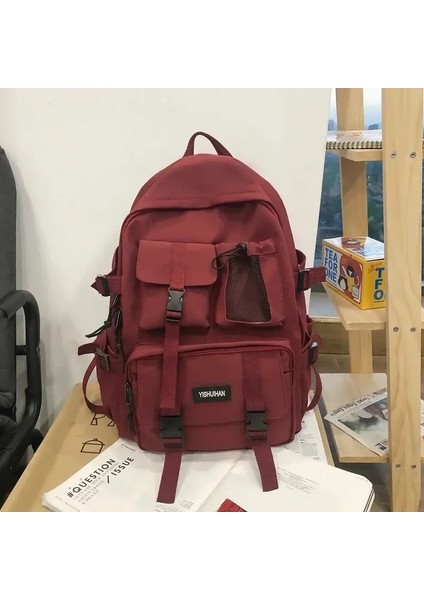 Çok Işlevli Genç Dizüstü Bilgisayar Sırt Çantası Kadın Serin Tuval Okul Çantası Yüksek Kaliteli Öğrenci Sırt Çantaları Erkek Kız Moda Okul Bagajcolor: Siyah Yok Kolye (Yurt Dışından)