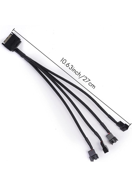 Soğutma Fanı Adaptör Kablosu, 15 Pin Sata - 4 x 3 Pin / 4 Pin Pmw 12V (Yurt Dışından) fiyatları