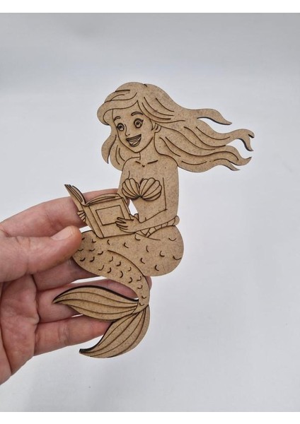 1 Adet Sevimli Deniz Kızı Ahşap Boyama Okul Diy Etkinlik Aktivite Sanat 15 cm x 10 cm fiyatları