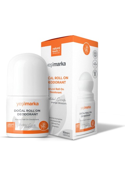 Doğal Roll-On Deodorant Portakal Kokulu Unisex 50 ml Pudrasız Alüminyumsuz Vegan modelleri