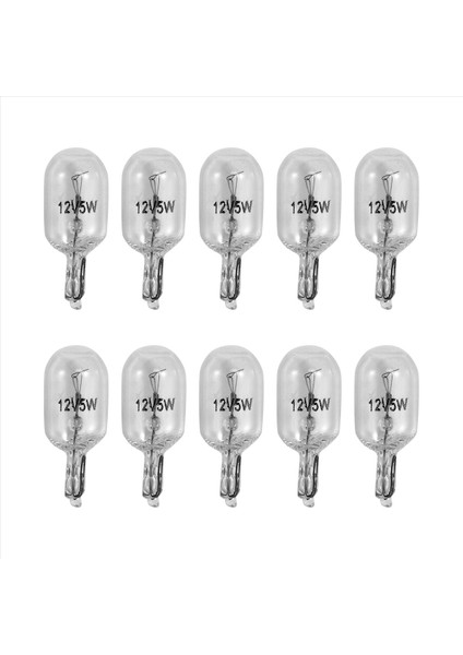 Araba T10 12V 5W 168 194 W5W Halojen Ampul, 10'lu Paket Sıcak Beyaz (Yurt Dışından)