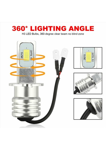 2x H3 Süper Parlak LED Sis Farı Sürüş Lambası Ampul Kiti 6000K (Yurt Dışından) modelleri