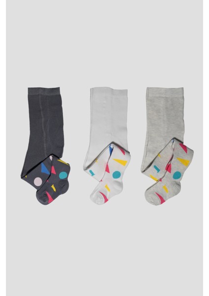 3 Adet Pamuklu Unisex Çocuk ve Bebek Külotlu Çorap