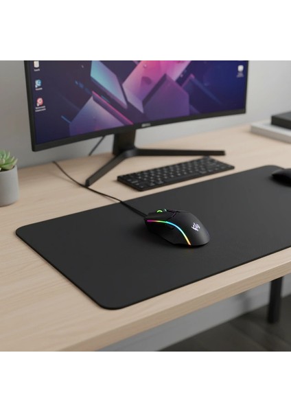 Kaymaz Alt Tabanlı Siyah Mouse Pad 40X30 cm