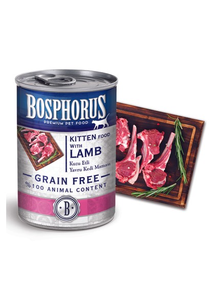 Kuzu Etli Küçük Taneli Yavru Kedi Konserve Maması 48 x 415 gr (Parça Etli)