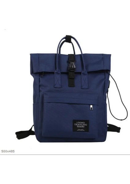 Kadın Sevimli Kolej Sırt Kız Seyahat Kitap Sırt Katlanabilir Büyük Kapasiteli Bayanlar Tuval Çanta Kadın Dizüstü Bilgisayar Erkek Çantaları 가방 : Koyu Mavi (Yurt Dışından)