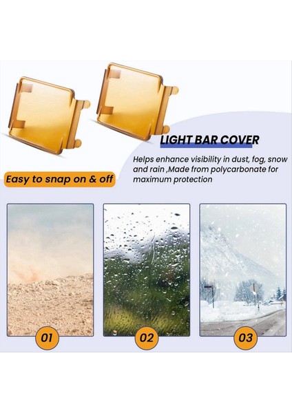 Araba Amber LED Pod Kapakları Kare LED Işık Çubuğu Kapakları LED CUBE2722 (Yurt Dışından) fırsatları