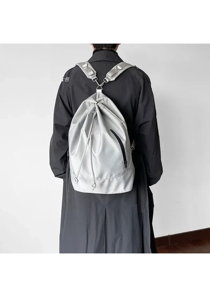 Kore Tarzı Çizim Kadınlar Sırt Çantası Su Geçirmez Naylon Okul Çantaları Genç Kızlar Backpacks Kadın Büyük Kapasite Için Sırt Çantası: Gümüş (Yurt Dışından)