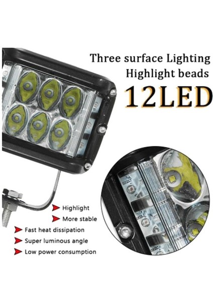 Üçlü Yan Aydınlatmalı Çalışma Lambası Kubbe Lambası Strobe LED Otomotiv Malzemeleri E (Yurt Dışından) modelleri