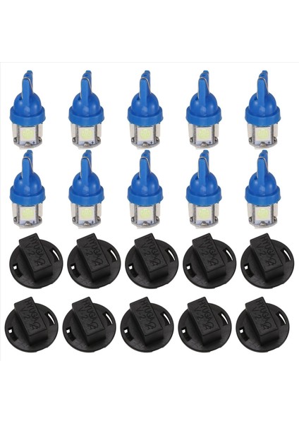 T10 194 168 LED Ampul Gösterge Paneli Ampulü Buz Mavisi 10 Adet (Yurt Dışından)
