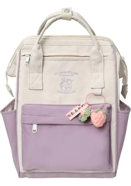 Büyük Kapasiteli Ortaokul Öğrenci Öğrenci Schoolbag Renk Eşleşmesi Basit Su Geçirmez Sırt Çantası Eğlence Seyahat Depolama Çantası Рюакcolor: Mavi/boyut: Kolye Olmadan (Yurt Dışından)