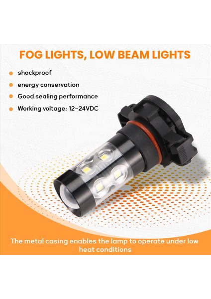 2x 50W Süper Beyaz LED Sis Farları Sürüş Ampulleri Gündüz Farı (Yurt Dışından) indirimleri