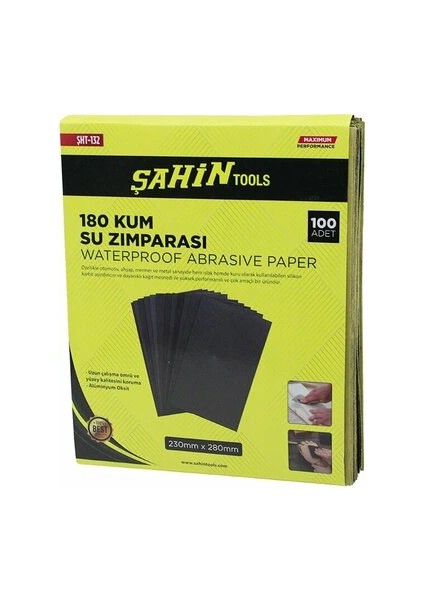 100 Adet 180 Kum Kağıt Su Zımparası 230X280MM (5324)
