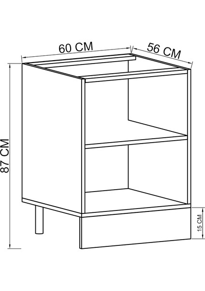 Napoli Raflı Dolap Ayaklı Raf Modül Dolap 60 cm fırsatları
