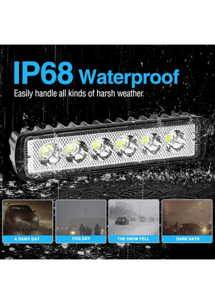 Inç LED Işık Çubuğu Beyaz 30W 6000K Çalışma Pod'ları Tek Sıralı Arazi Aracı (Yurt Dışından) indirimleri