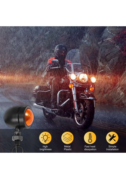 Honda Fatboy Chopper Bobber Suzuki Için 4 Adet Siyah Sinyal Lambası (Yurt Dışından) fiyatları