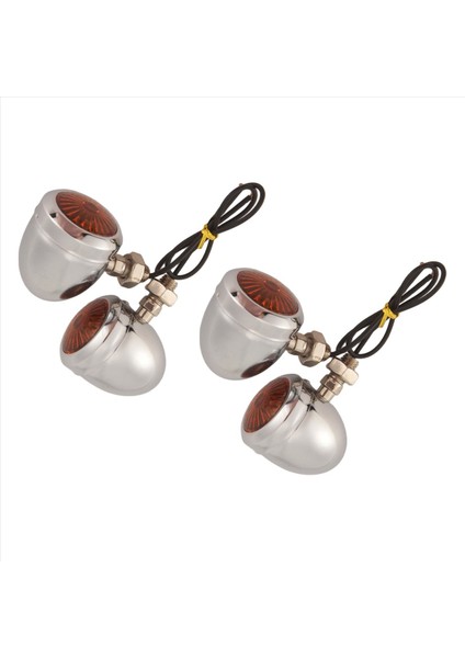 4 Parça Krom Motosiklet Dönüş Sinyal Lambası LED Motor Lambası Ampulü (Yurt Dışından) fiyatları
