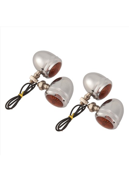 4 Parça Krom Motosiklet Dönüş Sinyal Lambası LED Motor Lambası Ampulü (Yurt Dışından) modelleri