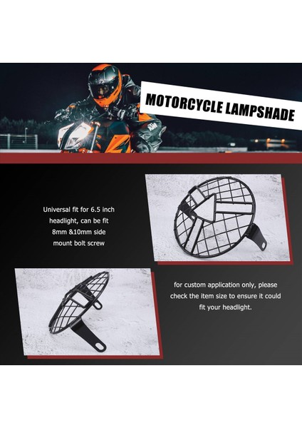 Motosiklet Far Abajuru Siyah Kabuk Yuvarlak Far Izgarası (Yurt Dışından) modelleri