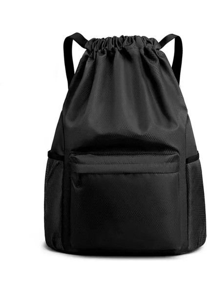 Erkekler/kadınlar Drawstring Cep Sırt 2024 Yeni Naylon Su Geçirmez Sırt Büyük Kapasiteli Çizim, Seyahat Fitness Spor : Siyah/: 47X36X17CM (Yurt Dışından)