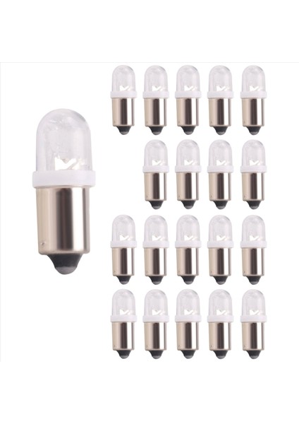 20 Adet BA9S H6W Bayonet LED Ampul Araba Harita Lambası 12V Beyaz (Yurt Dışından)