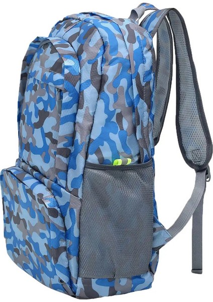 40L Paketlenebilir Sırt Çantası Katlanabilir Ultra Hafif Açık Duffle Çanta Büyük Katlanır Sırt Çantası Yürüyüş Yolculuğu Sırt Çantası Dağcılık Daypackcolor: Kamuflaj Mavisi (Yurt Dışından)