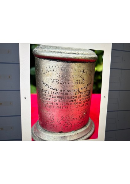 Fransız Pirinç Antika Gaz Lambası 26 cm Boyunda