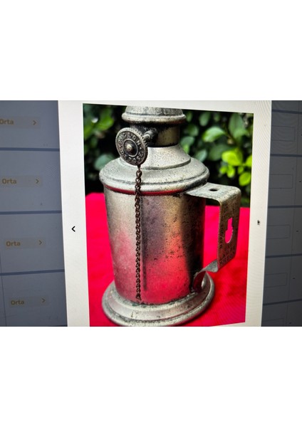 Fransız Pirinç Antika Gaz Lambası 26 cm Boyunda modelleri